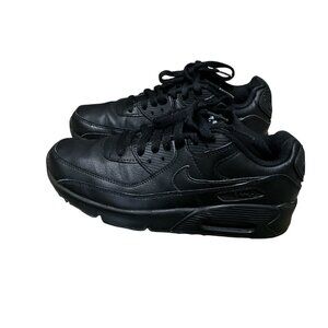 Nike Air Max 90 Black Leather Sneakers Size 4. 5 Y Athletic Shoes Durable & Styl